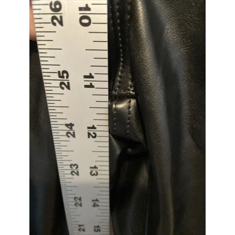 NWT The Gap 10/30r Straight Black Pleather Pants PU Stretch vegan leather - Picture 8 of 10